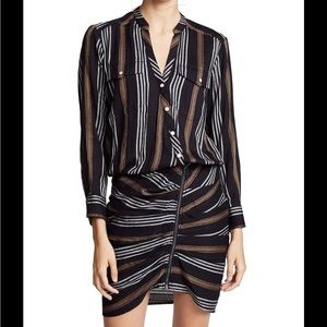 Veronica Beard Emory Ruched Cargo Shirt Dress size 4